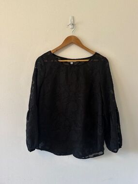 Q&A Sheer Lace Black Blouse | Size Small